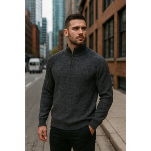 Alesbury Stitch Fix men's 1/4 zip up sweater size Large cabinecore office Cozy